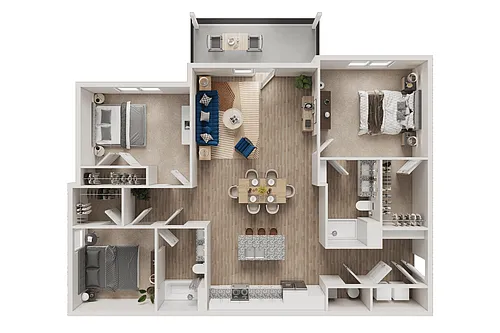 Floor plan Three Bedroom