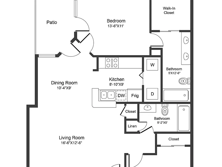B1 - 2x2 Floor Plan B1 - 2x2 Floor Plan