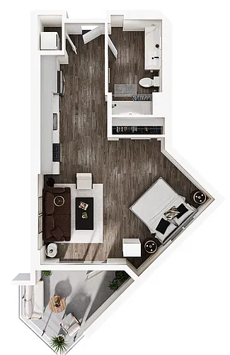 Floor plan Studio | 1 Bath | Plan S3