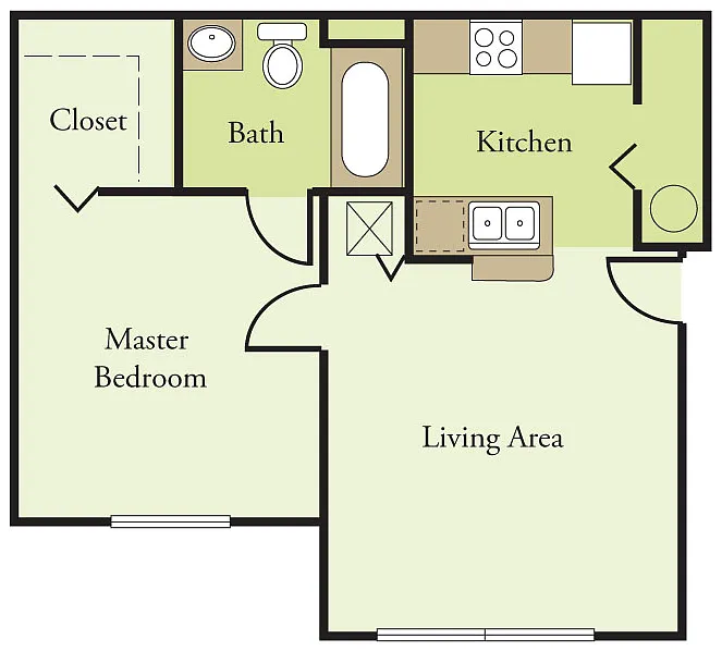 Floor plan One Bedroom Phase II