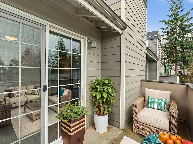 Step into this charming balcony retreat, perfect for relaxing with a view of lush greenery. Step into this charming balcony retreat, perfect for relaxing with a view of lush greenery.