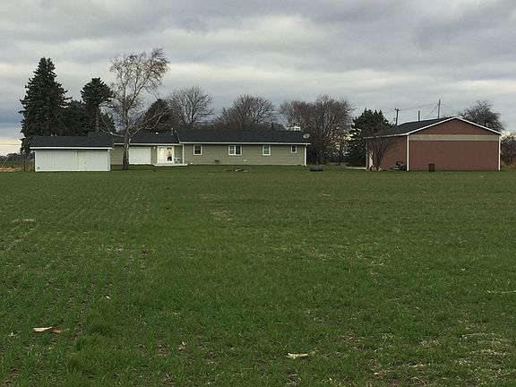 View of buildings from field
