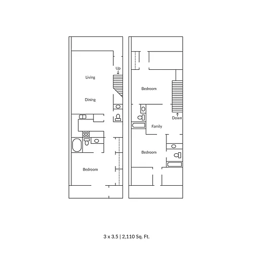 Floor plan 3 Bedroom 3.5 Bathroom