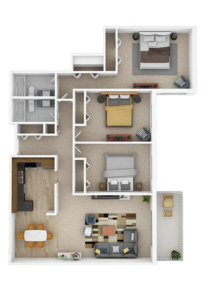 Floor plan Laurel West | Three Bed