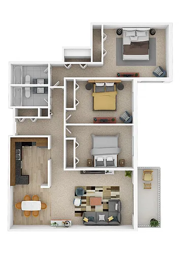 Floor plan Laurel West | Three Bed
