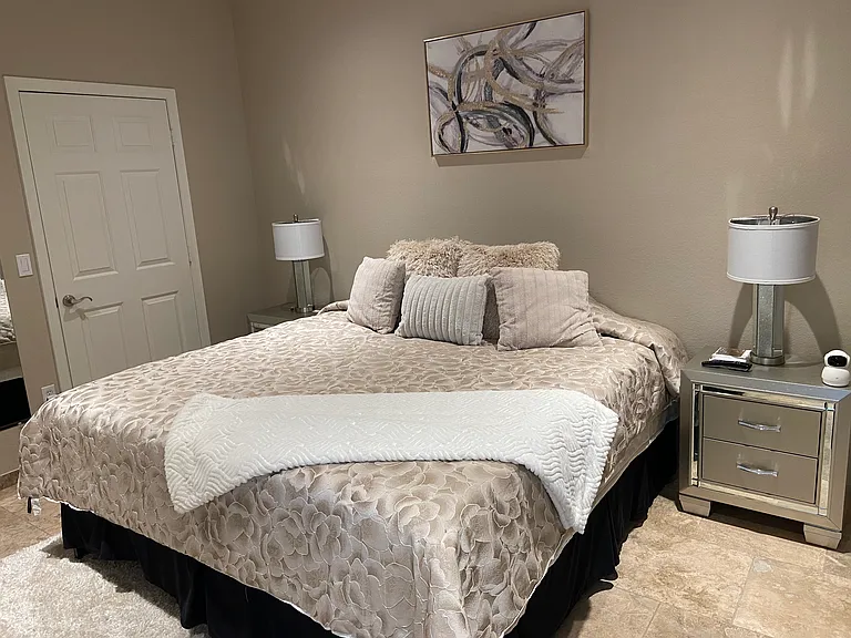 Master bedroom with king size bed