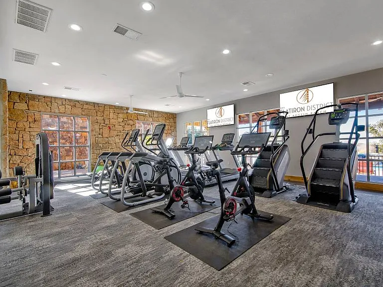 Two State-of-the-Art, 24-hour Fitness Centers including Peloton Cycling Bikes with Virtual Classes, Rowing Machines, Cardio Equipment, Strength Training Equipment, and Free Weights