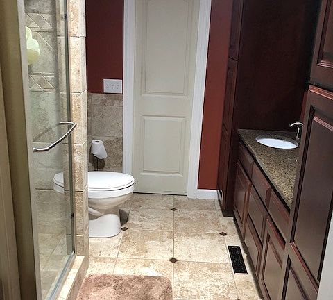 Master bath with skylight