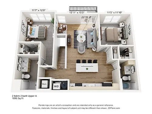 Floor plan 2 Bedroom F2