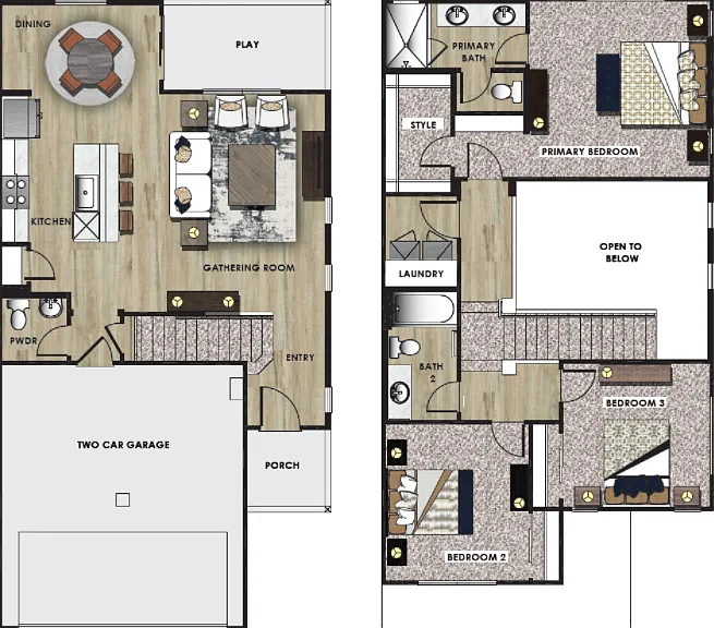 C6 3x2.5 floor plan Farm Haus Luxury Rental Homes