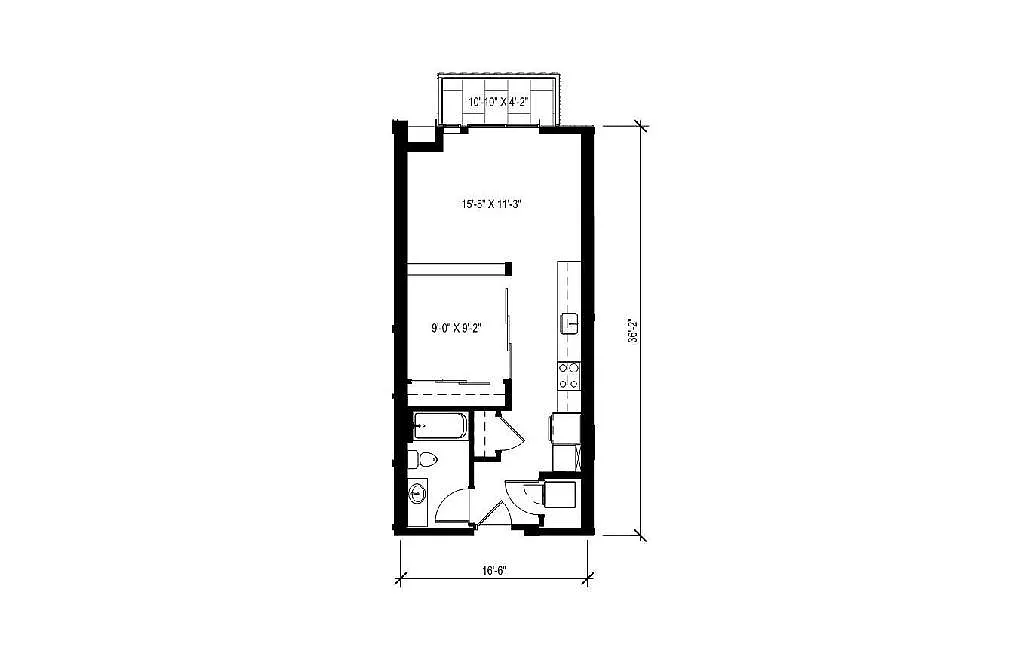 Floor plan Urban 1 Bedroom - U8