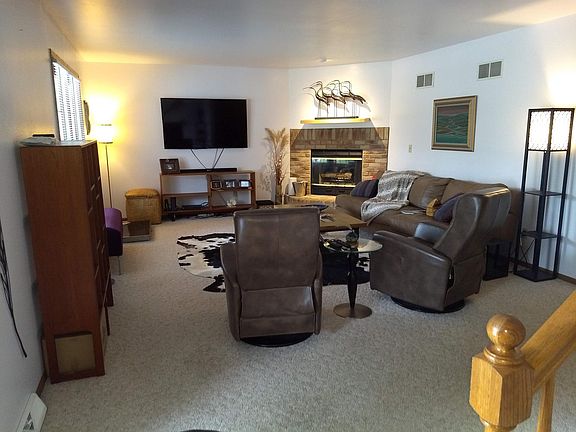 Great room with gas fireplace.