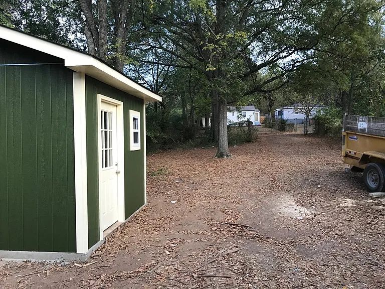 Level and large fenced backyard!