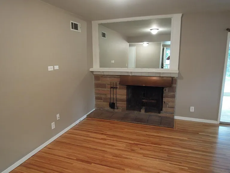 living room & fireplace