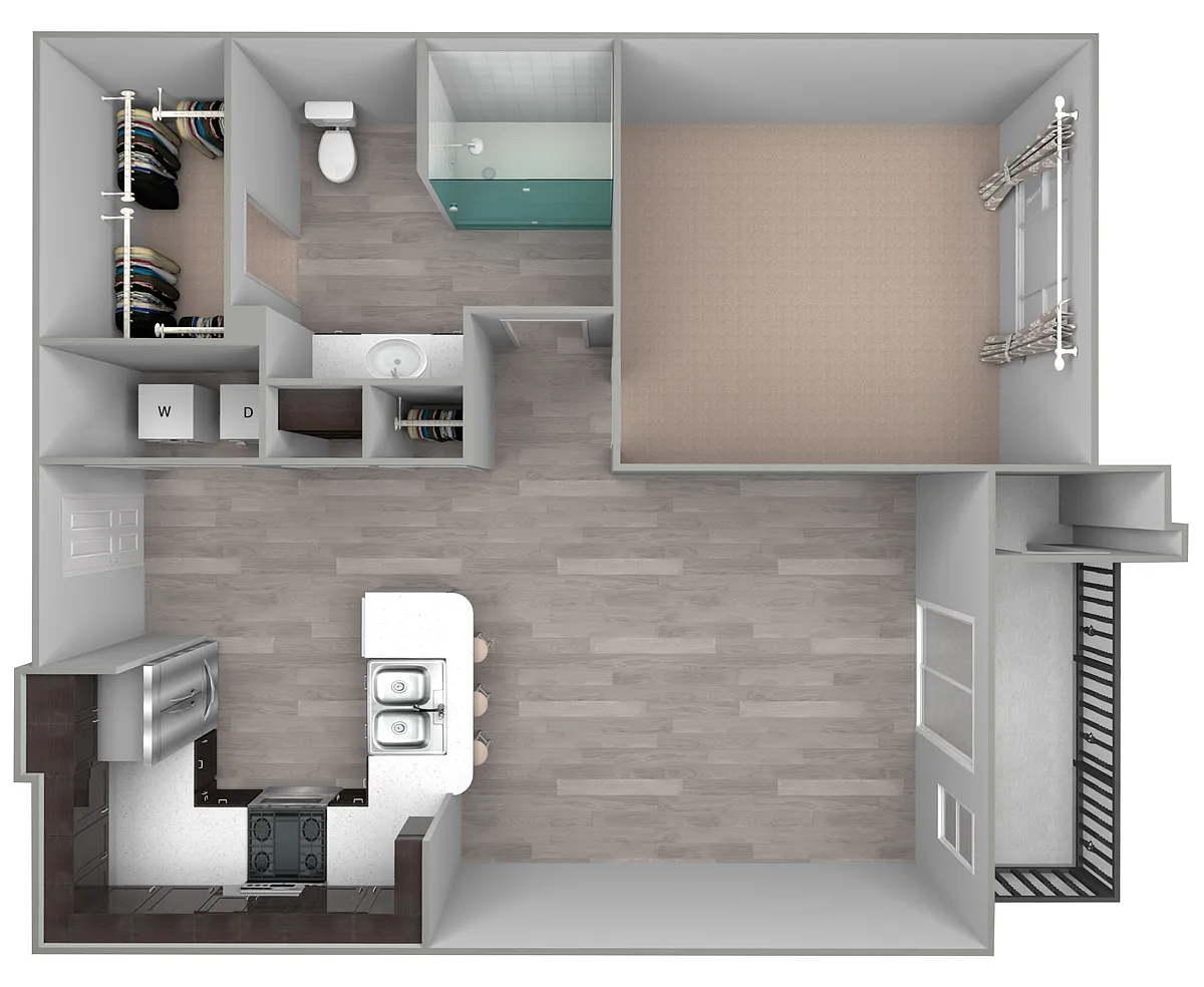 Floor plan 1 Bed/1 Bath