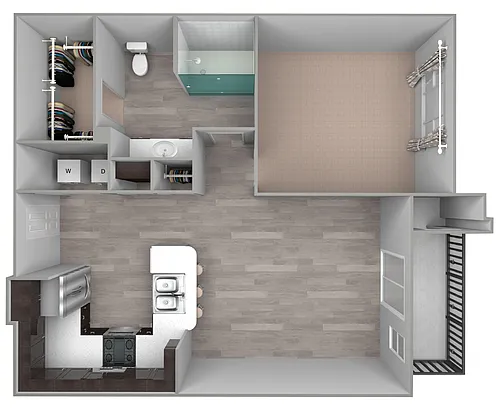 Floor plan 1 Bed/1 Bath