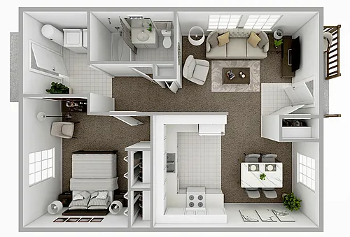 Floor plan 1 Bed 1 Bath