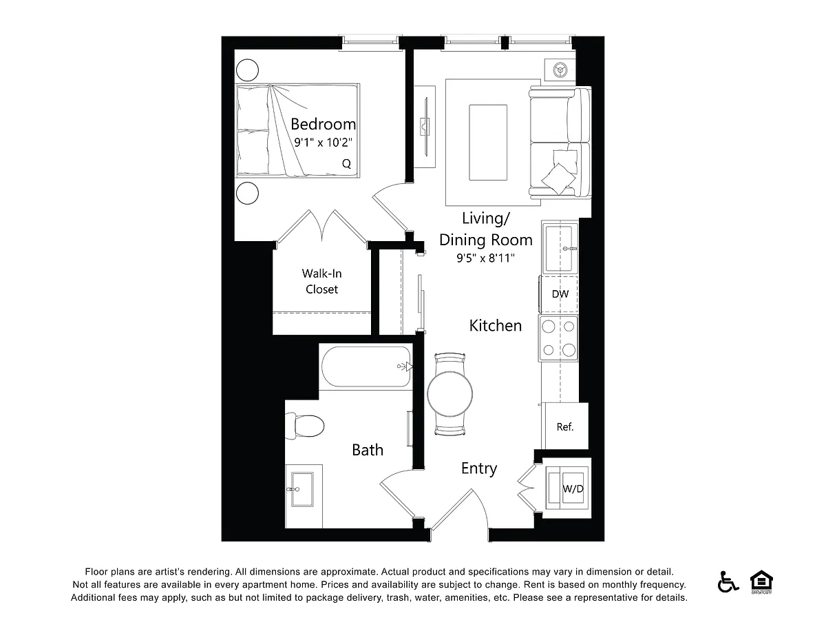 Floor plan 501-Broadway_1B10