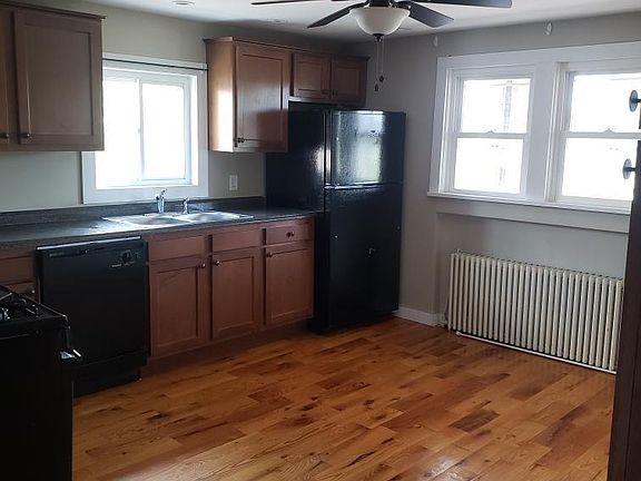 Hardwood floors in kitchen and dining room