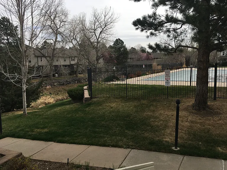 View of pool from front porch
