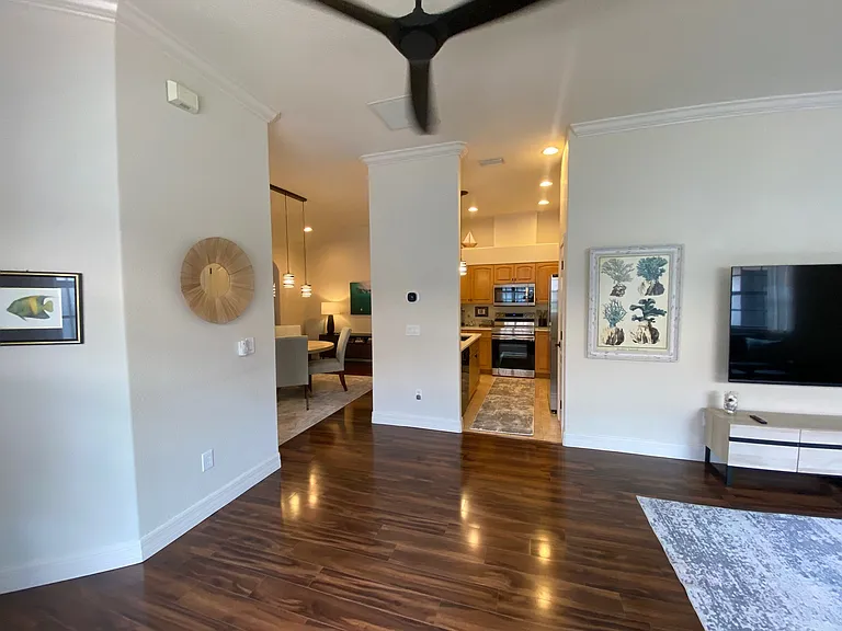 Living to open kitchen and dining