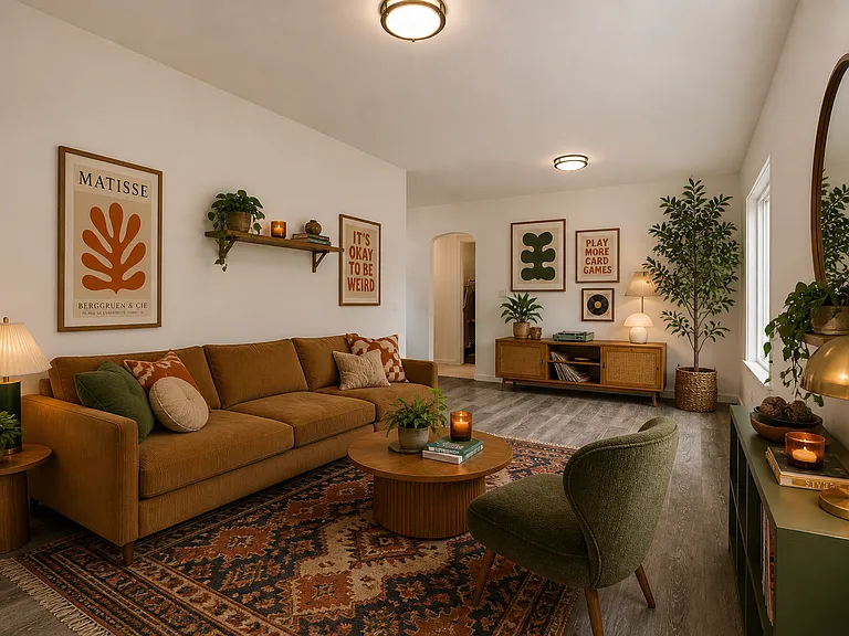 Living room.

Images are virtually staged using AI to showcase the home's potential. Actual layout and finishes are accurate; furnishings are not included.