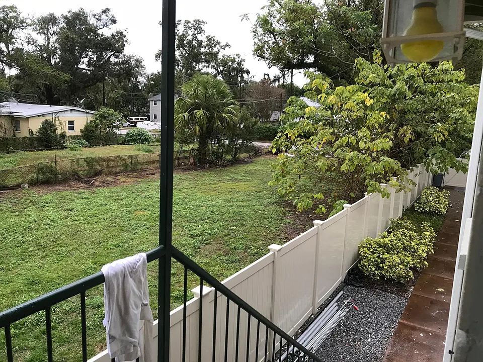 View out the front door.