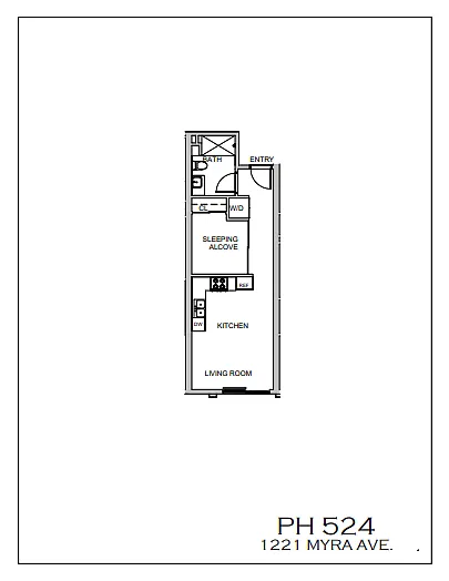 Floor plan Urban 1 bedroom - Silverlake views
