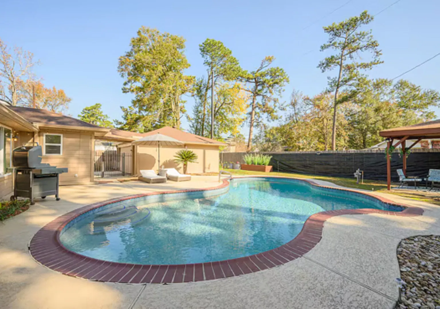 3BR/2.5BA Executive Home with Pool, Pergola, Workspace @ Spring, Texas — Photo 1