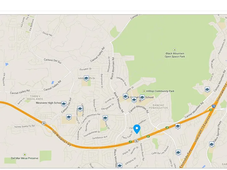 Listing and location of schools nearby