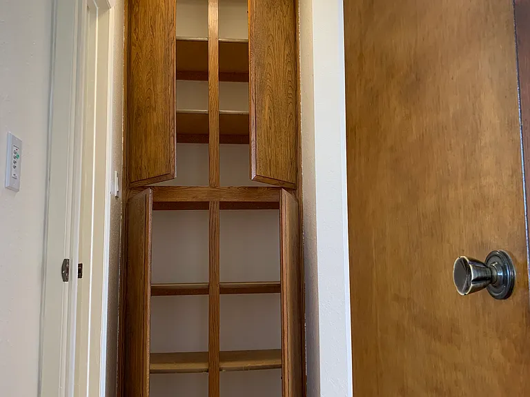 Linen Closet: Shelves and Cabinet