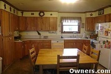 This spacious kitchens is open to the living room.