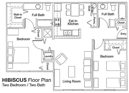Floor plan 2BD2BA