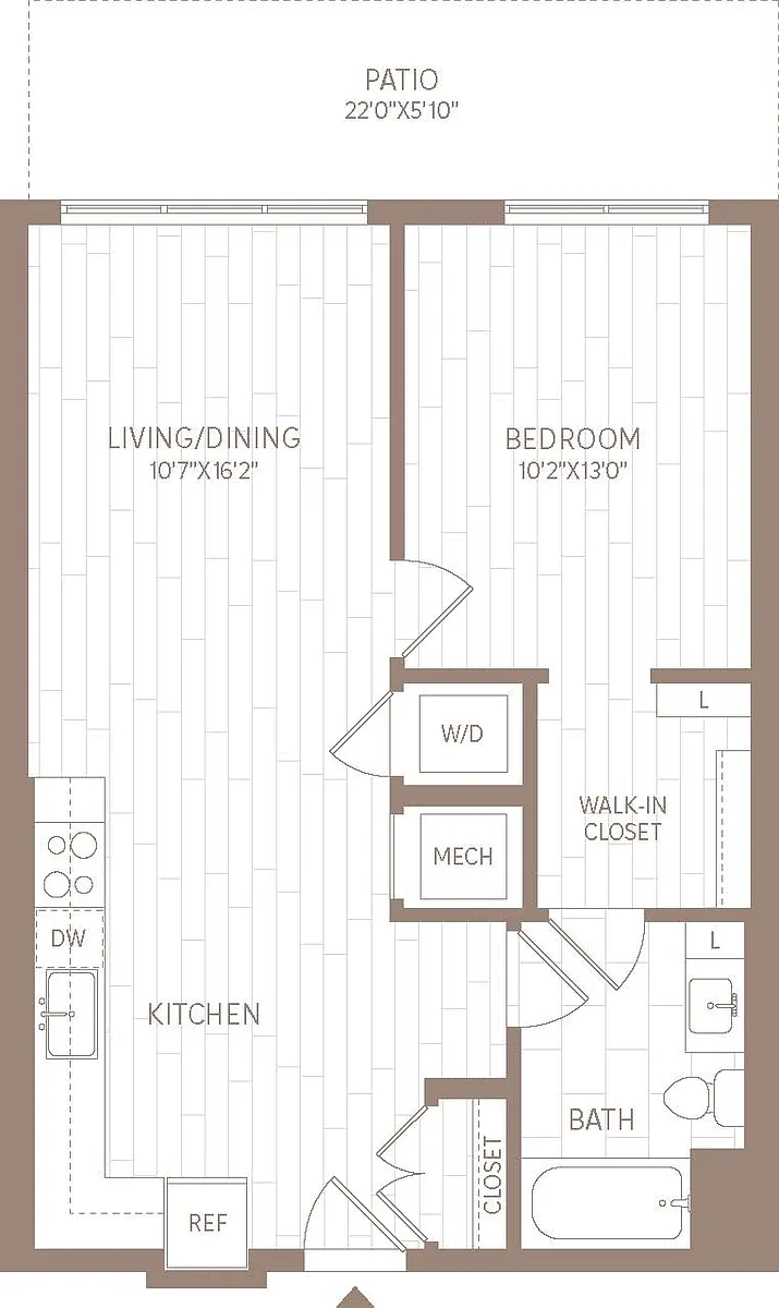 Floor plan 1 Bed/1 Bath-A1