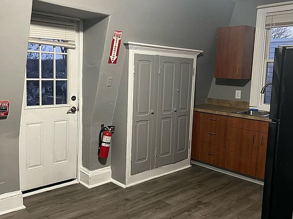 Kitchen with access to outdoor exit to backyard