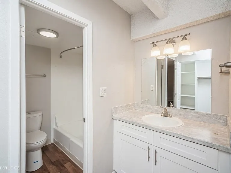 Bathroom with vanity storage