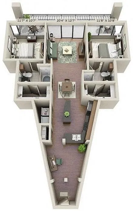 Floor plan B1 T