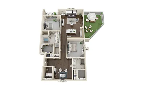 Floor plan 2 bedroom 2.5 bath