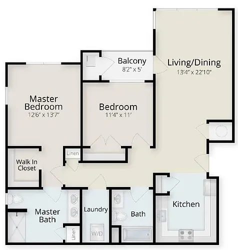 Floor plan CORNER 2BED 2BATH