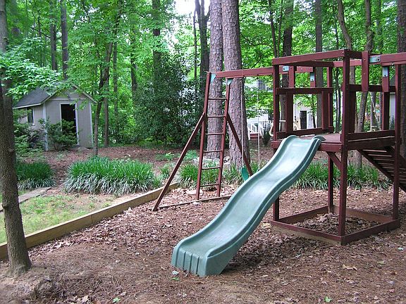 Backyard with swingset