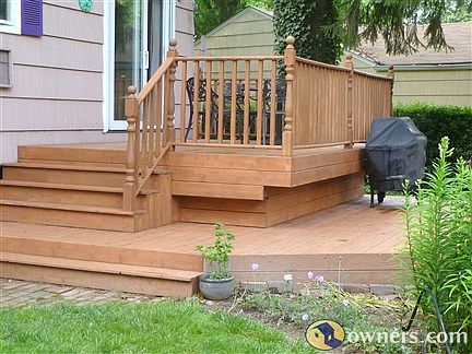 decar deck overlooks gorgeous yard