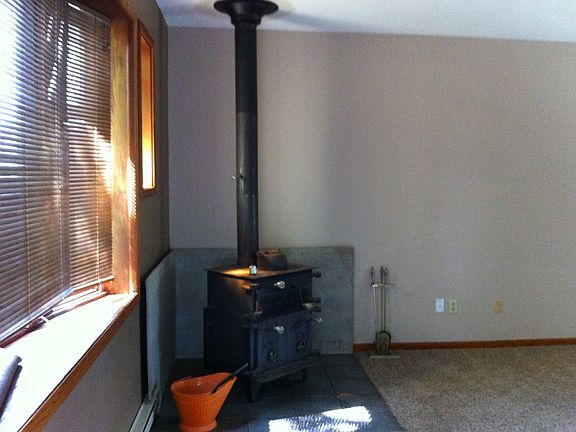 Wood stove in family room