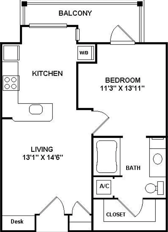 645 sq ft 1 bedroom w/private patio free water — Photo 2