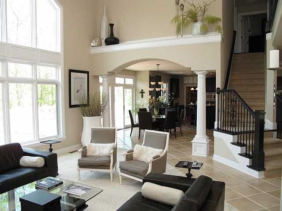 Great Room: open to Kitchen and stairwell leading to the upper level.
