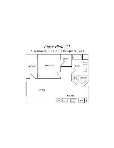 Floor plan One-Bedroom A1