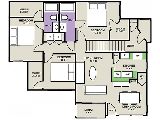 Floor plan The Sandhill w/Garage