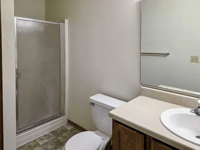 A second bathroom offers convenience for busy households.