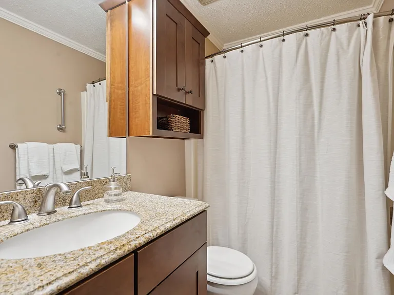 Stone countertops and ample space