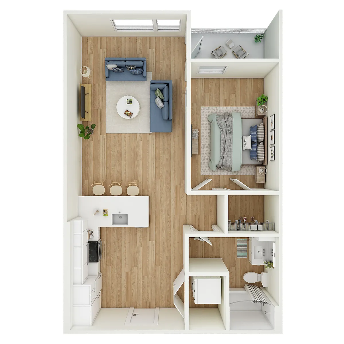 Floor plan 1 Bed 1 Bath - a11.1