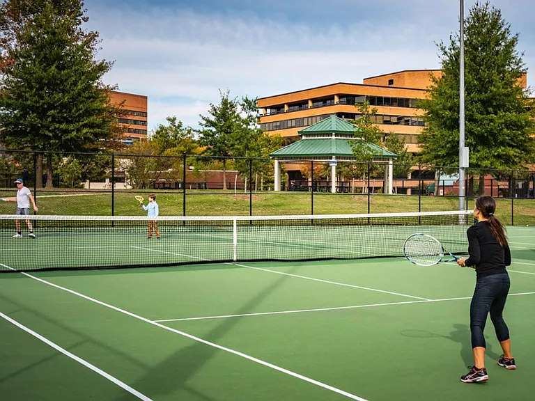 Tennis courts across the street
